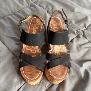 Sam Edelman Black Wedge Sandals